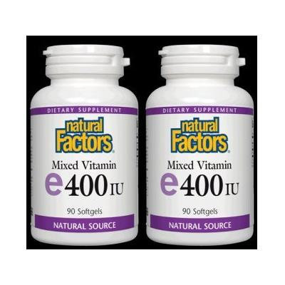 Vitamin E 400IU Pair Pack Natural Factors 90+90 Twin Pack