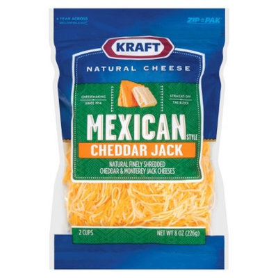 Kraft Natural Finely Shredded Mexican Style Cheddar Jack Cheese 8 oz