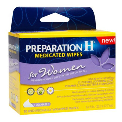 Preparation H Medicated Wipes for Women, 10 ea