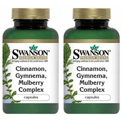 Swanson Premium Cinnamon Gymnema Mulberry Complex -- 2 Bottles each of 120 Capsules