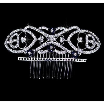 Exquisite Bridal Silver-tone Rhinestone Hair Comb Fascinator Hairpiece
