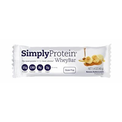 SimplyProtein Whey Bar, Banana Butterscotch, Gluten-Free - (1.4 oz, Pack of 12)