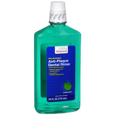 Walgreens Anti-Plaque Dental Rinse, Spring Mint, 24 fl oz