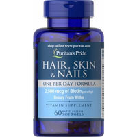 Puritan's Pride Hair, Skin & Nails One Per Day Formula-60 Softgels