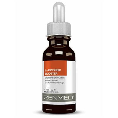 ZENMED L-Ascorbic Acid Booster Vitamin C Serum Pure Hyaluronic Acid Wrinkles 1oz