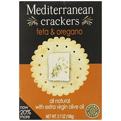 Natural Nectar Mediterranean Crackers, Feta & Oregano, 3.7-Ounce Packages (Pack of 12)