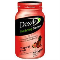 Dex4 Fast Acting Glucose Tabs Tropical Fruit 50/bottle