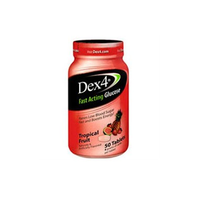 Dex4 Fast Acting Glucose Tabs Tropical Fruit 50/bottle