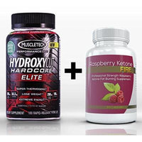 Hydroxycut Hardcore Elite (100 Capsules) & Raspberry Ketone Fire (60 Capsules) - Synergistic Weight Loss Combination for Accelerated Body Fat Reduction