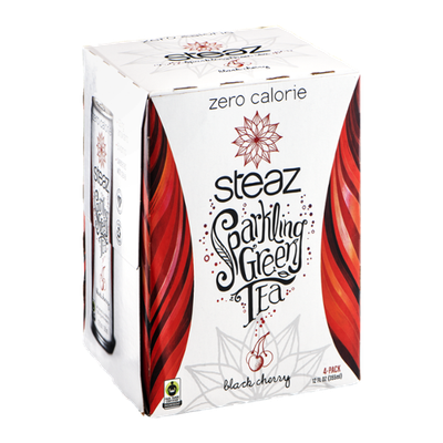 Steaz Zero Calorie Sparkling Green Tea Black Cherry - 4 CT
