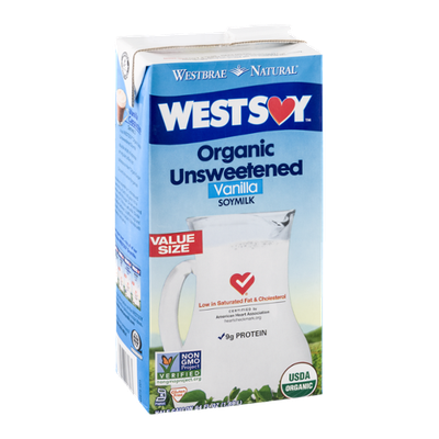 Westbrae Natural Westsoy Organic Unsweetened Vanilla Soymilk