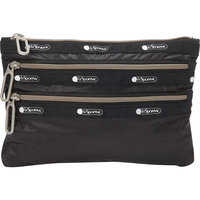 LeSportsac - Classic 3-Zip Pouch (True Black) Wallet