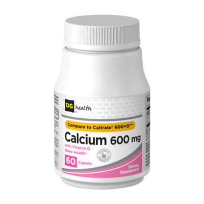 DG Health Calcium 600 mg with Vitamin D - Caplets, 60 ct