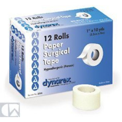 Dynarex Paper Surgical Tape, Hypoallergenic, 1/2