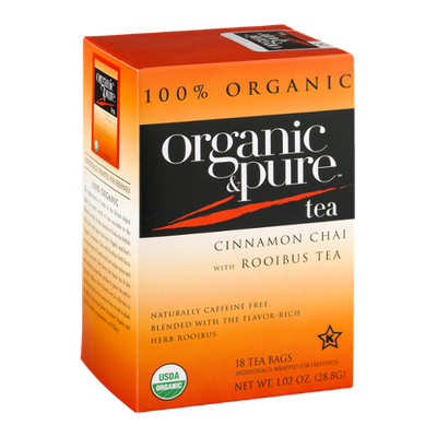 Organic & Pure Tea Cinnamon Chai with Rooibus Tea - 18 CT