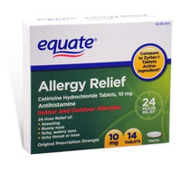 Equate - Allergy Cetirizine 10 mg, 14 Tablets (Compare to Zyrtec)