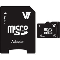 V7 4GB microSDHC Class 4/Adapter, 2-Pack