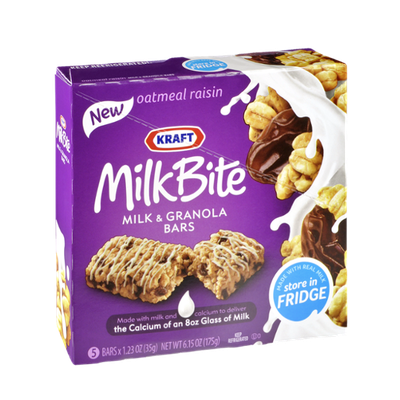 Kraft MilkBite Oatmeal Raisin Milk & Granola Bars - 5 CT