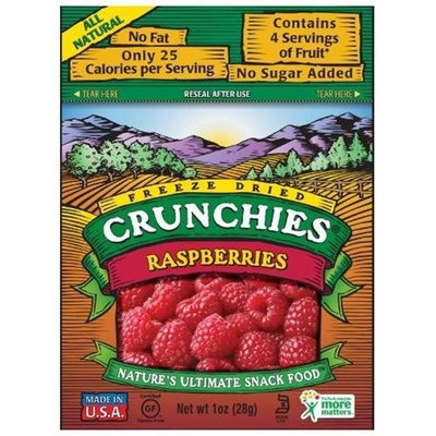 Crunchies Freeze-Dried Raspberries, 1-Ounce Pouches (Pack of 6)