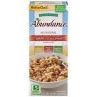 Better Oats Abundance all Natural Multi-Grain Hot Cereal ~ Apples & Cinnamon Flavor ~ 5 Pouches per 7.4 oz Box (Pack of 3 Boxes)