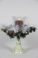 Delighted Home DH-SLCSR Small Lighted Christmas Stand with 5 in. Red Pillar