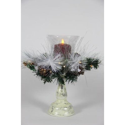 Delighted Home DH-SLCSR Small Lighted Christmas Stand with 5 in. Red Pillar