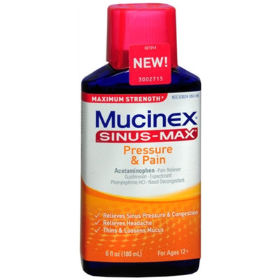 Mucinex Sinus-Max Adult Maximum Strength Pressure & Pain Liquid, 6 fl oz