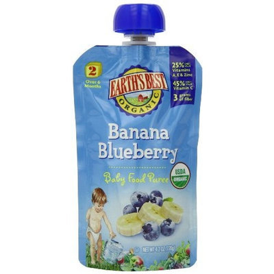 Earth's Best Organic Baby Food Puree, Banana Blueberry, 4.2 Ounce (Pack of 12)