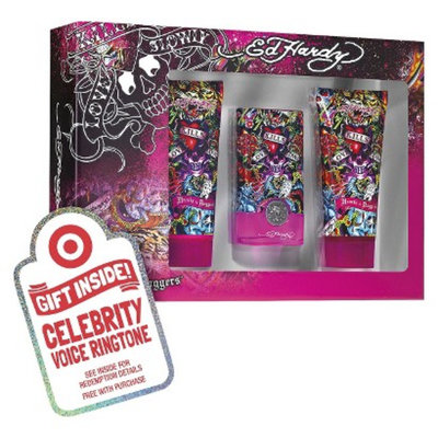 Women's Ed Hardy Hearts & Daggers 3 Piece Gift Set Plus Free