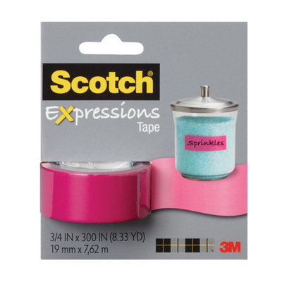 Scotch Expressions Tape, Pink, 3/4 in x 300 in, 1 ea