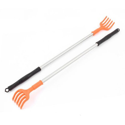 42cm Long Plastic Claw Hand Shape Handy Back Scratcher Body Massager Orange 2pcs