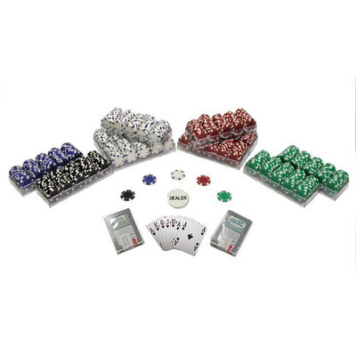 Trademark Global Games Trademark Global Striped Dice Poker Chips Texas Hold Em Set