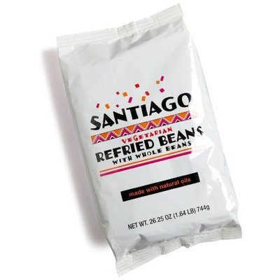 Santiago Low Fat Vegetarian Refried Beans with Whole Beans, 26.25-Ounce Packages (Pack of 3)