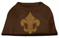 Ahi Gold Fleur de Lis Rhinestone Shirts Brown XXXL (20)