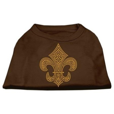 Ahi Gold Fleur de Lis Rhinestone Shirts Brown XXXL (20)