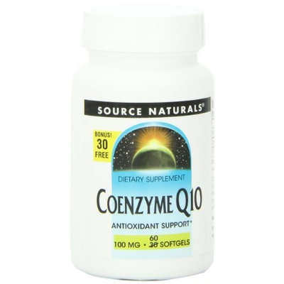Source Naturals CO-Q10 Tablets, 100 mg, 30+30 Softgels