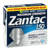 Zantac 150 Maximum Strength Ranitidine Tablets Cool Mint - 24 CT