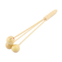 Beige Wooden 3 Ball Back Body Knock Massager Hammer Relax Tool 33cm Long