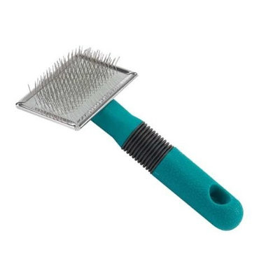Master Grooming Tools Stainless Steel Small Dog Soft Slicker Brush with Rubber Grip, 5-3/8-Inch