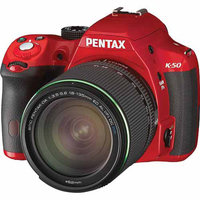 Pentax Red K-50 Digital SLR Camera with 16.3 Megapixels and 18-135mm Lens Included