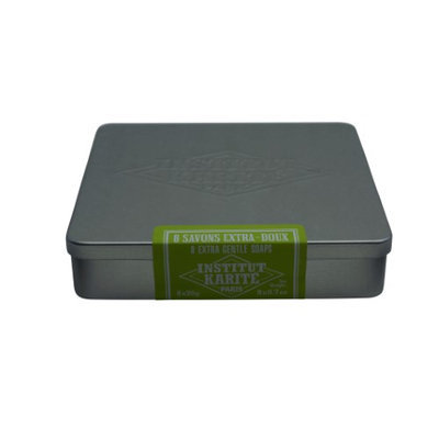 Institut Karite Paris Metal Tin 8 Extra Gentle Guest Soaps Honeysuckle