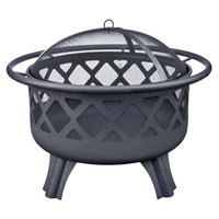 Hampton Bay Outdoor Fire Pits Crossfire 29.50 in. Steel Fire Pit with Cooking Grate High Heat Paint 25915