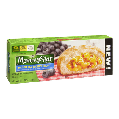 Morning Star Farms Bacon, Egg & Cheese Veggie Bacon Biscuits - 3 CT