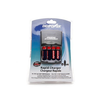Digipower Home & Car Battery Charger with 4AA Re-Chargeable Batteries