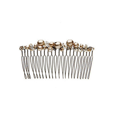 Colette Malouf Pearl and Crystal Clustered Medium Wire Comb