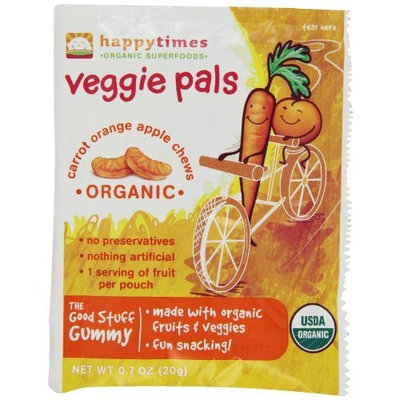 Happy Times Organic Happy Times Veggie Pals Individual, Carrot, Orange, Apple Chews, 0.7 Ounce (Pack of 20)
