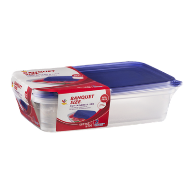 Ahold Banquet Size Containers & Lids - 2 CT