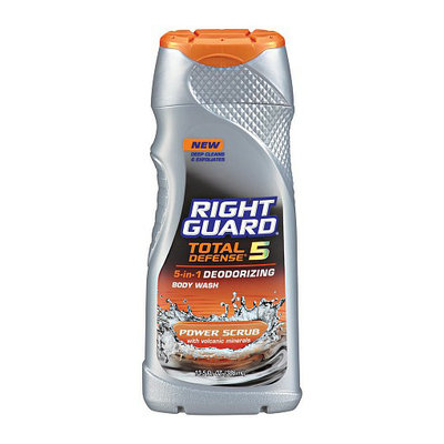 Right Guard Total Defense 5 5-in-1 Deodorizing Body Wash Power Scrub