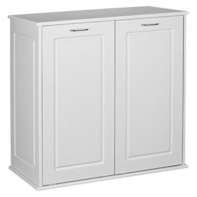 Household Essentials Design Trends Tilt-Out Cabinet Hamper with Removable Bags - White