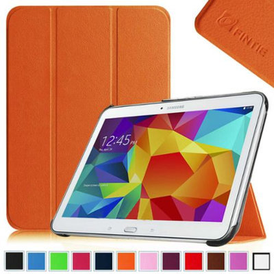 Fintie Smart Shell Case Ultra Slim Lightweight Stand Cover for Samsung Galaxy Tab 4 10.1 Tablet, Orange